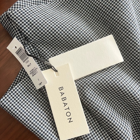 NWT Babaton Gray and Navy Houndstooth Midi Pencil Skirt Wrap Style - Picture 3 of 4